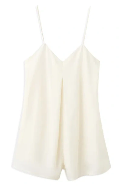 Mango Open Back Straight Jumpsuit In Ecru