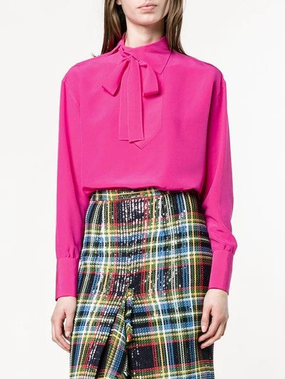 Shop Valentino High Neck Blouse In Pink