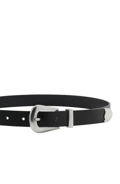 Mango Leather Western Belt In Black