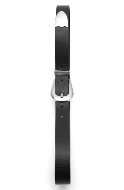 Mango Leather Western Belt In Black