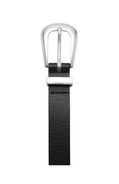 Mango Leather Western Belt In Black