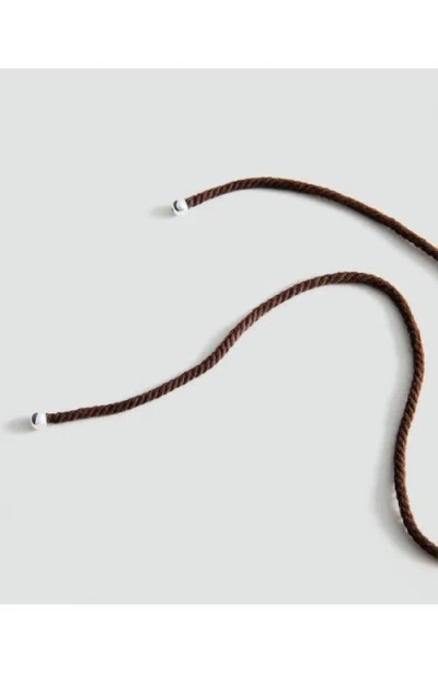 Mango Shell Pendant Cord Necklace In Brown