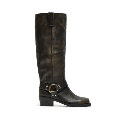 Silent D Hervee Boot In Smokey Black Leather