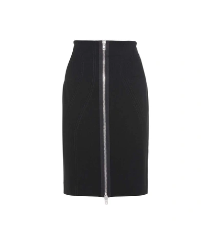 Shop Givenchy Stretch-crêpe Pencil Skirt In Llack