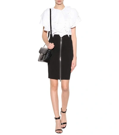 Shop Givenchy Stretch-crêpe Pencil Skirt In Llack