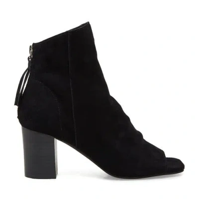 Silent D Cilba Open Toe Bootie In Black Suede