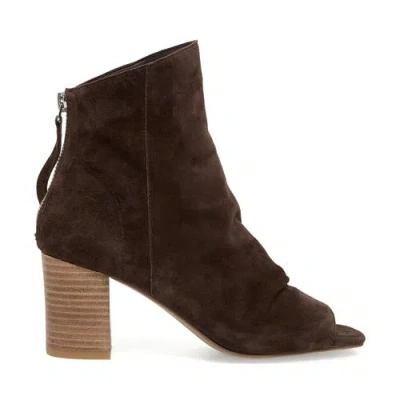Silent D Cilba Open Toe Bootie In Choc Suede