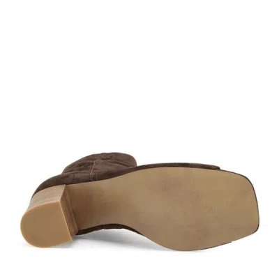 Silent D Cilba Open Toe Bootie In Choc Suede