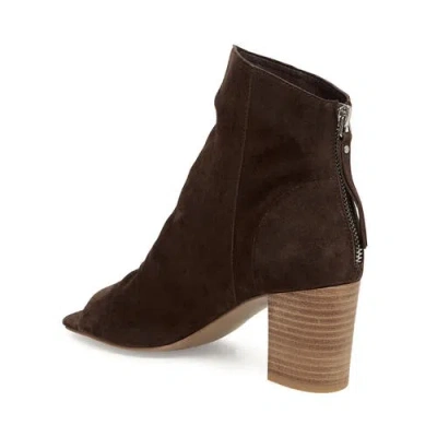 Silent D Cilba Open Toe Bootie In Choc Suede