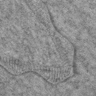 Echo Scallop Knit Triangle In Grey Heather