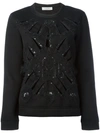 VALENTINO VALENTINO SEQUIN EMBELLISHED KNITTED SWEATER - BLACK,MB0MF02X38R11968261