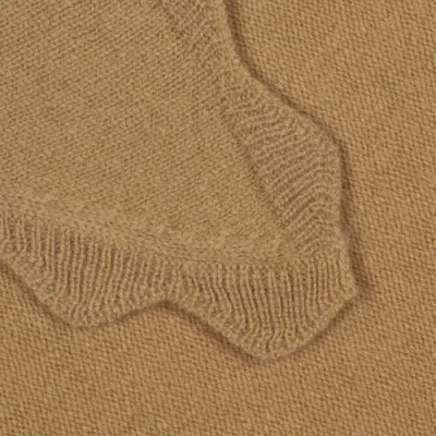Echo Scallop Knit Triangle In Camel Heather