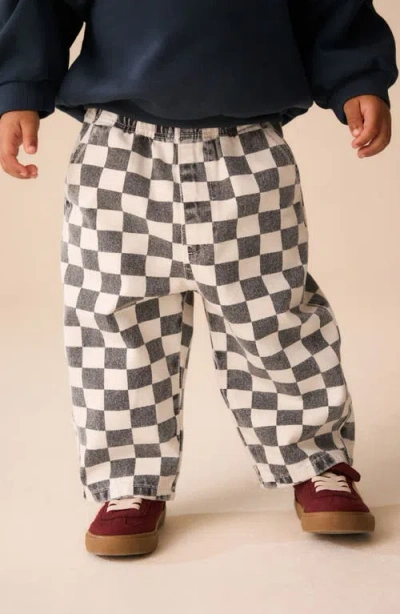 Next Kids' Checkerboard Pants In Black