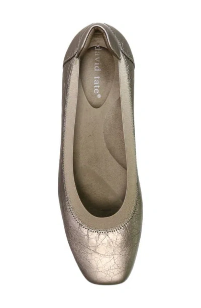 David Tate Arch Pump In Pewter Leather