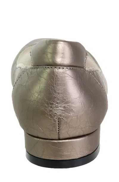 David Tate Arch Pump In Pewter Leather