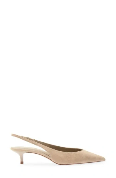 Mango Cande Pointed Toe Slingback Pump In Sand