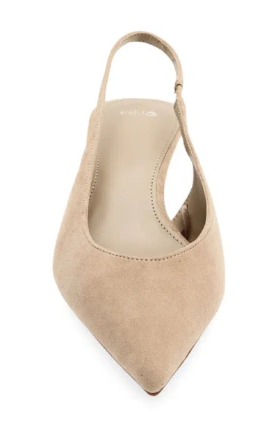 Mango Cande Pointed Toe Slingback Pump In Sand