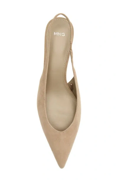 Mango Cande Pointed Toe Slingback Pump In Sand