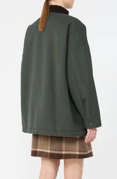 Weekend Max Mara Pecora Cotton Utility Coat In Green