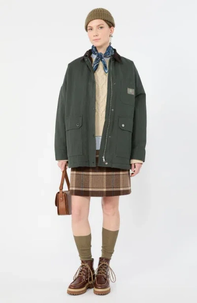 Weekend Max Mara Pecora Cotton Utility Coat In Green