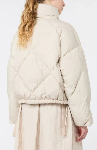 Weekend Max Mara Diamond Quilted Down Puffer Jacket In Metallic