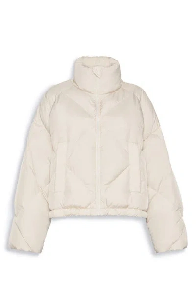 Weekend Max Mara Diamond Quilted Down Puffer Jacket In Metallic
