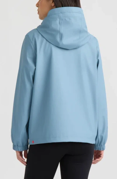 Hunter Dina Cropped Rubberized Rain Jacket In Blue