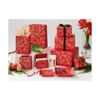 Tag Sprig Keepsake Decorative Gift Box For Christmas Red Multi In Red
