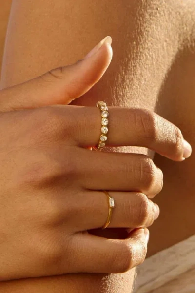 Atolea Dainty Crystal Ring In Gold