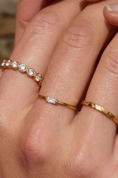 Atolea Dainty Crystal Ring In Gold