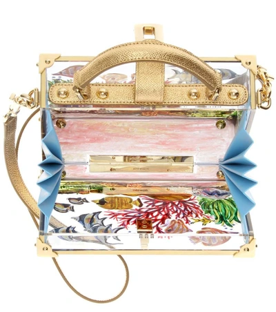 Shop Dolce & Gabbana Dolce Box Clutch In Plexiglas® And Leather In Multicolor