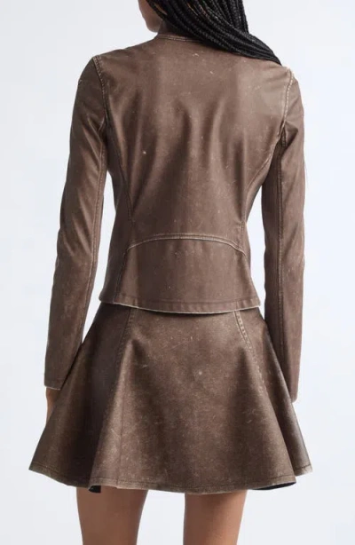 Diesel ® T-hunder Biker Jacket In Chocolate