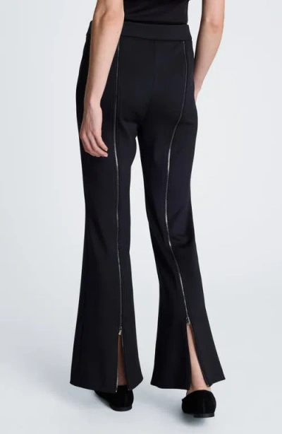 Kenneth Cole High Rise Pull On Flare Zip Back Pant In Black