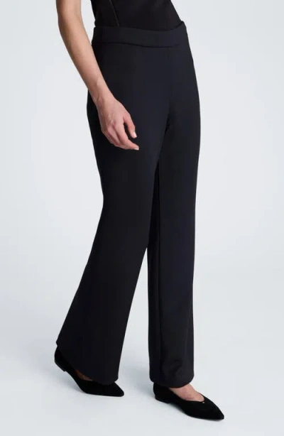 Kenneth Cole High Rise Pull On Flare Zip Back Pant In Black