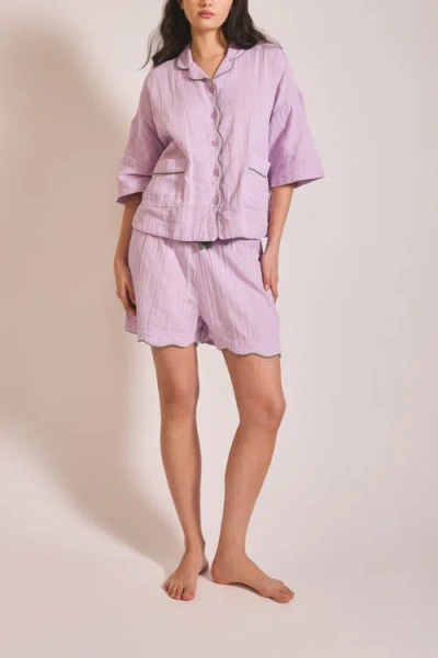 Tbco Cotton Gauze Short Pajamas In Pattern