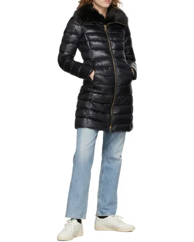 Herno Mid-length Puffer Coat In Blue