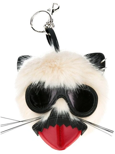 Shop Stella Mccartney Punk Mouse Keychain In White