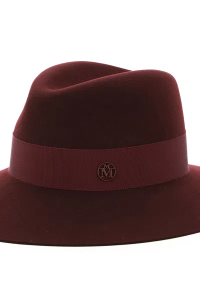 Maison Michel Stitching Detail Pullover Hat In Brown
