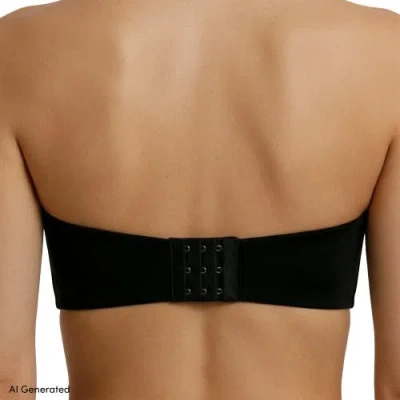 Lands' End Strapless Convertible Bra True Solutions Light Weight Microfiber Basics In Black