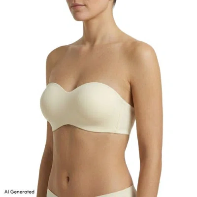 Lands' End Strapless Convertible Bra True Solutions Light Weight Microfiber Basics In Ivory