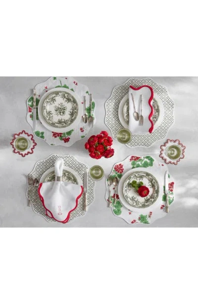 Matouk Reversible Quilted Placemats In Geranium Scarlet/laksha Moss
