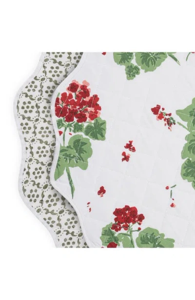 Matouk Reversible Quilted Placemat In Geranium Scarlet/laksha Moss