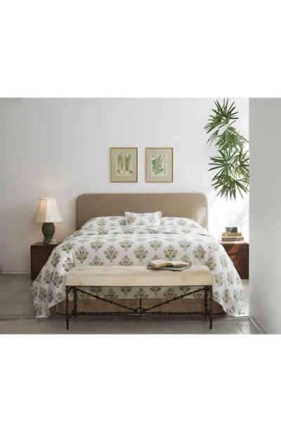 Matouk Dalila 500 Thread Count Cotton Percale Flat Sheet In Mineral Blue
