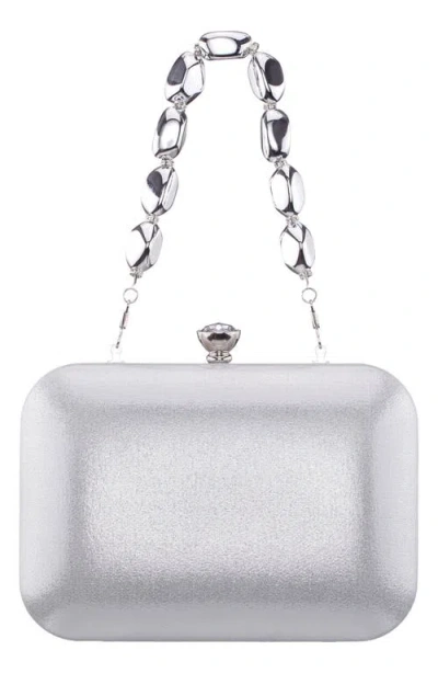 Nina Kaela Frame Clutch In Silver