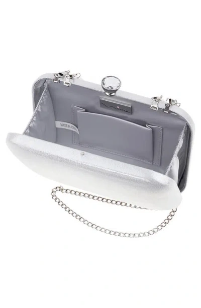 Nina Kaela Frame Clutch In Silver