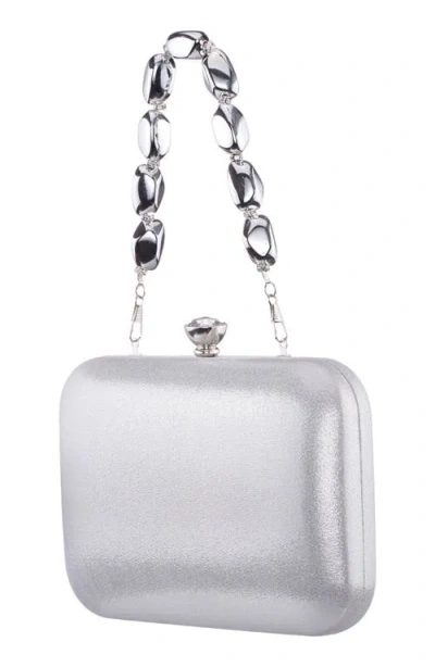 Nina Kaela Frame Clutch In Silver