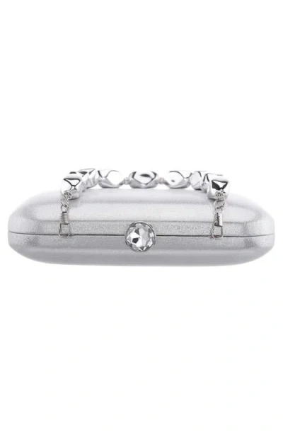 Nina Kaela Frame Clutch In Silver