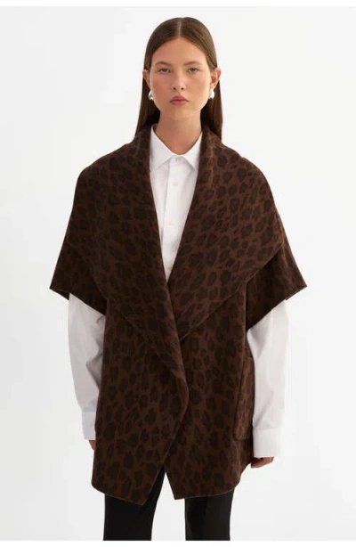 Lamarque Penelope | Double Face Wool Coat In Leopard