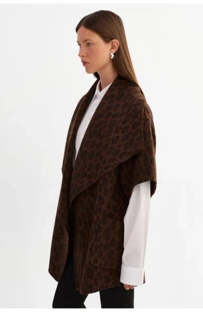 Lamarque Penelope | Double Face Wool Coat In Leopard