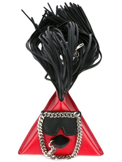 Shop Stella Mccartney Falabella Rooster Keychain In Red